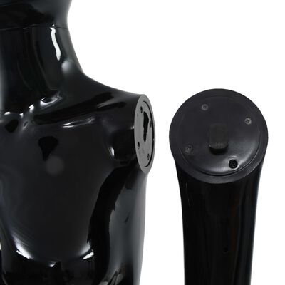 vidaXL Full Body Female Mannequin with Glass Base Glossy Black 68.9"