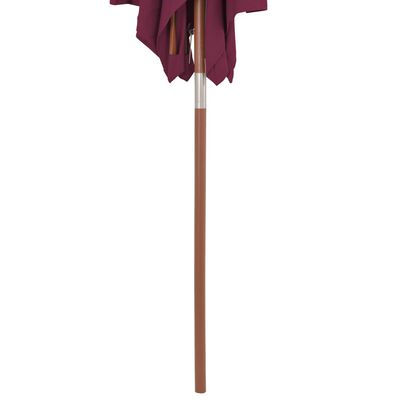 vidaXL Garden Parasol with Wooden Pole 59.1"x78.7" Bordeaux Red