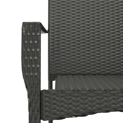 vidaXL 9 Piece Patio Dining Set with Cushions Black Poly Rattan