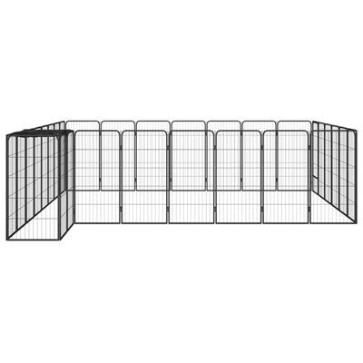 vidaXL 30-Panel Dog Playpen Black 19.7"x39.4" Powder-coated Steel