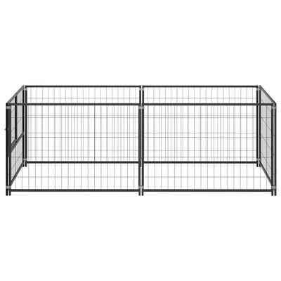 vidaXL Dog Kennel Black 78.7"x39.4"x27.6" Steel