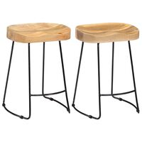 vidaXL Gavin Bar Stools 2 pcs Solid Mango Wood