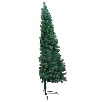 vidaXL Artificial Half Pre-lit Christmas Tree with Stand Green 47.2" PVC