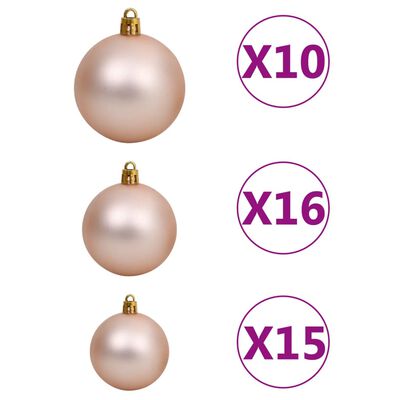 vidaXL Artificial Pre-lit Christmas Tree with Ball Set Green 82.7" PVC