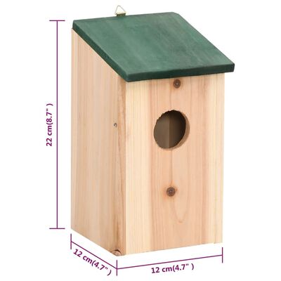 vidaXL Bird Houses 4 pcs Wood 4.7"x4.7"x8.7"