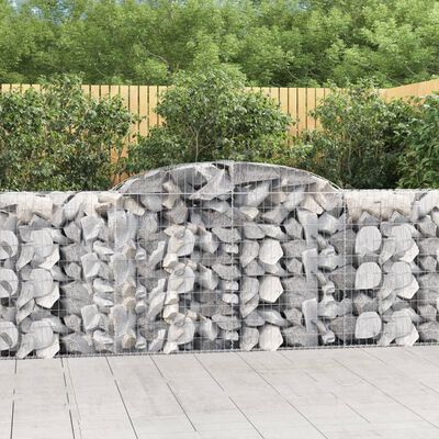 vidaXL Arched Gabion Baskets 7 pcs 118.1"x19.7"x39.4"/47.2" Galvanized Iron