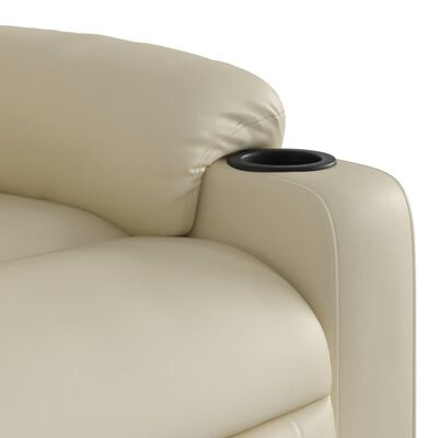 vidaXL Electric Stand up Massage Recliner Chair Cream Faux Leather