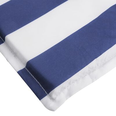 vidaXL Sun Lounger Cushion Blue&White Stripe Oxford Fabric