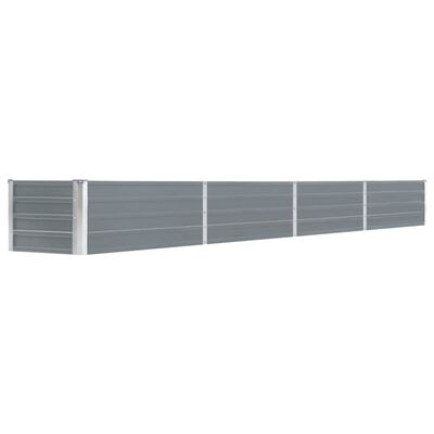 vidaXL Garden Raised Bed Galvanized Steel 126"x15.7"x17.7" Gray