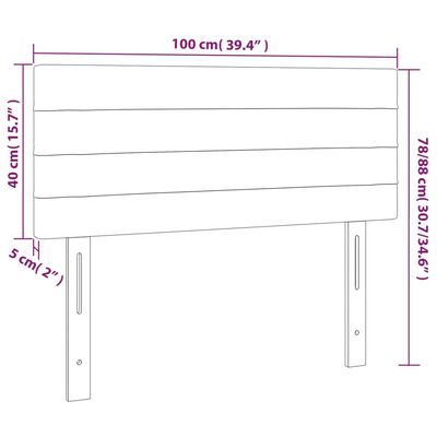 vidaXL Headboard Light Gray 39.4"x2"x30.7"/34.6" Fabric