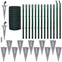 vidaXL Euro Fence Steel 82'x5.6' Green