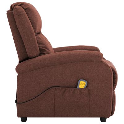 vidaXL Massage Chair Brown Fabric