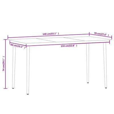 vidaXL 7 Piece Patio Dining Set Oak