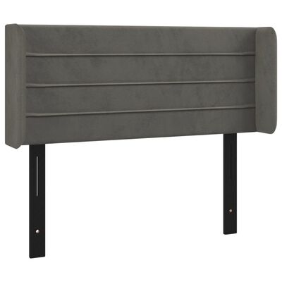 vidaXL LED Headboard Dark Gray 40.6"x6.3"x30.7"/34.6" Velvet