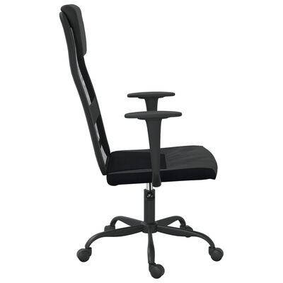 vidaXL Office Chair Black Mesh Fabric and Faux Leather