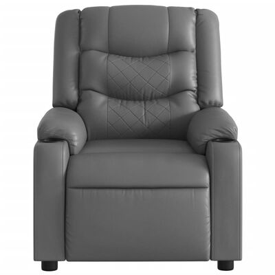 vidaXL Electric Massage Recliner Chair Gray Faux Leather