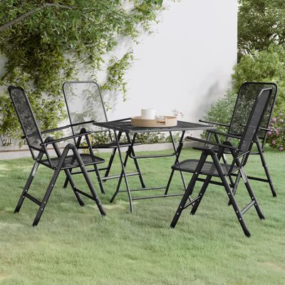 vidaXL 5 Piece Patio Dining Set Expanded Metal Mesh Anthracite