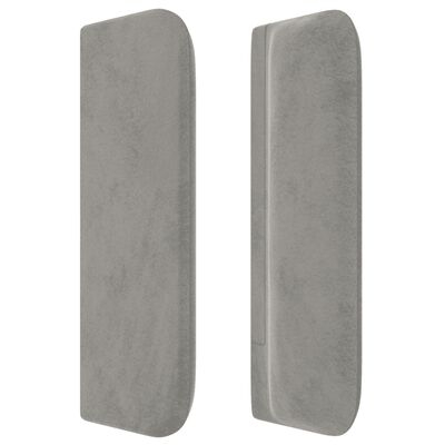 vidaXL LED Headboard Light Gray 79.9"x6.3"x30.7"/34.6" Velvet