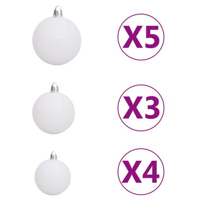 vidaXL Artificial Half Pre-lit Christmas Tree with Ball Set Green 82.7"