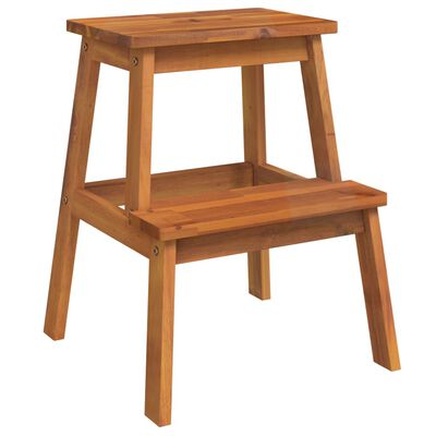 vidaXL 2 Step Stool 15.7"x15"x19.7" Solid Wood Acacia