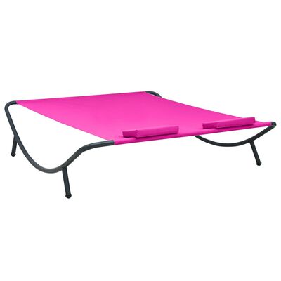 vidaXL Patio Lounge Bed Fabric Pink