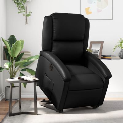 vidaXL Electric Stand up Recliner Chair Black Faux Leather