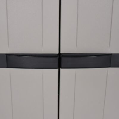 vidaXL Outdoor Storage Cabinet Gray and Black 25.6"x14.6"x65" PP