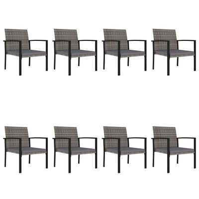 vidaXL 9 Piece Patio Dining Set Poly Rattan Gray