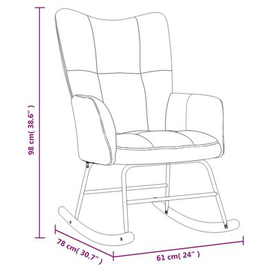 vidaXL Rocking Chair with a Stool Mustard Yellow Velvet