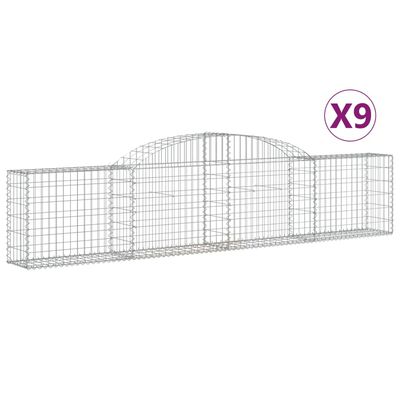 vidaXL Arched Gabion Baskets 9 pcs 118.1"x11.8"x23.6"/31.5" Galvanized Iron