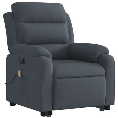 vidaXL Electric Stand up Massage Recliner Chair Dark Gray Velvet