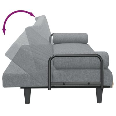 vidaXL Sofa Bed with Armrests Light Gray Fabric