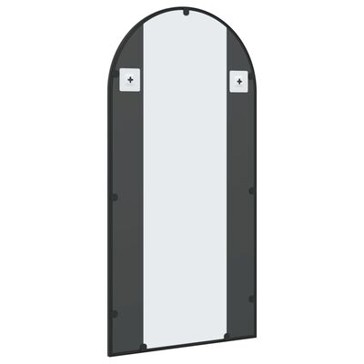 vidaXL Wall Mirror Black 19.7"x39.4" Arch Iron