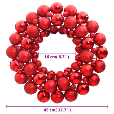 vidaXL Christmas Wreath Red 17.7" Polystyrene