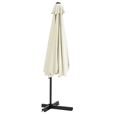 vidaXL Garden Parasol with Steel Pole 118.1" Sand White