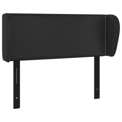 vidaXL Headboard with Ears Black 40.6"x9.1"x30.7"/34.6" Faux Leather