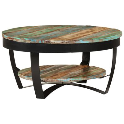 vidaXL Coffee Table Solid Reclaimed Wood 25.6"x12.6"