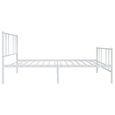 vidaXL Metal Bed Frame without Mattress with Footboard White 39.4"x74.8"