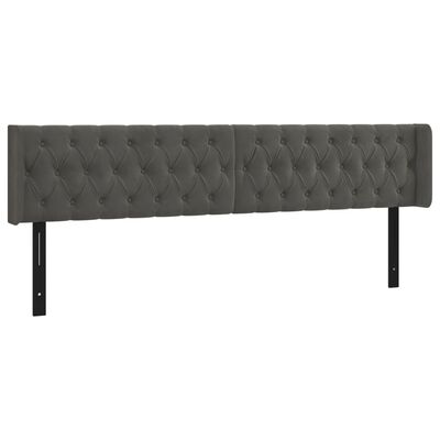 vidaXL LED Headboard Dark Gray 72"x6.3"x30.7"/34.6" Velvet