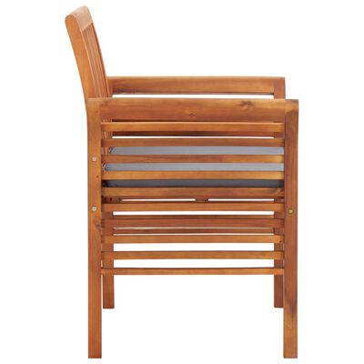 vidaXL Patio Dining Chairs with Cushions 2 pcs Solid Acacia Wood