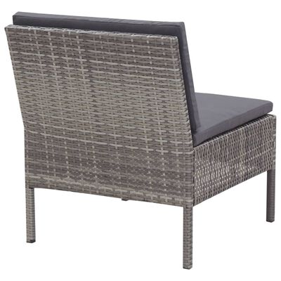 vidaXL 8 Piece Patio Lounge Set with Cushions Poly Rattan Gray