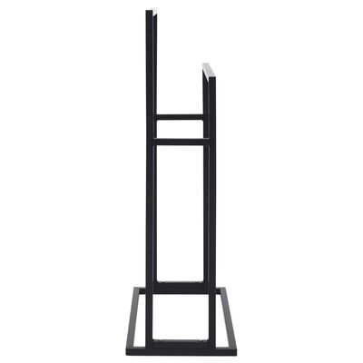 vidaXL Freestanding Towel Rack Black 18.9"x9.4"x30.9" Iron