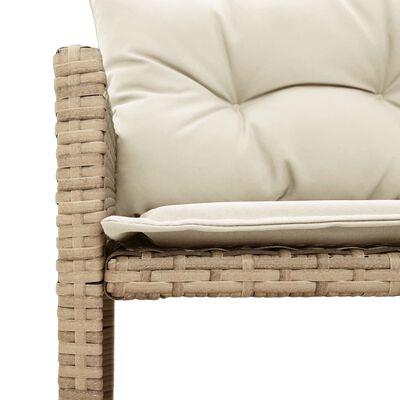 vidaXL Patio Sofa with Table and Cushions L-Shaped Beige Poly Rattan