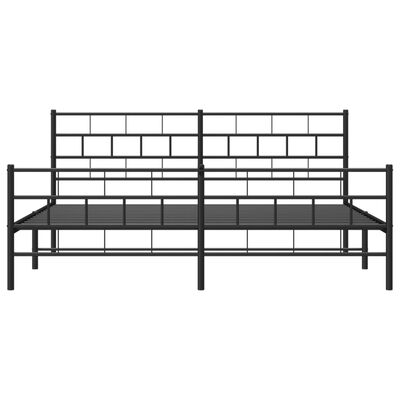 vidaXL Metal Bed Frame without Mattress with Footboard Black 72"x83.9"