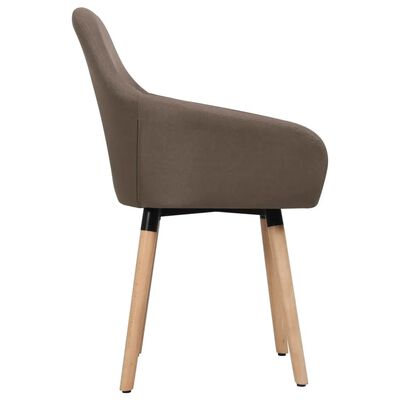 vidaXL Dining Chairs 2 pcs Brown Fabric