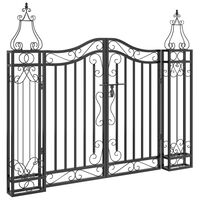 vidaXL Garden Gate Black 47.6"x3.1"x39.4" Wrought Iron