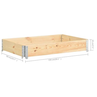 vidaXL Pallet Collar 19.7"x59.1" Solid Pine Wood