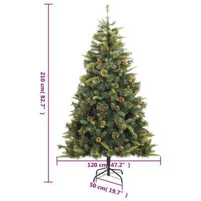 vidaXL Artificial Hinged Christmas Tree 300 LEDs & Ball Set 82.7"