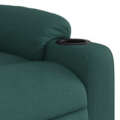 vidaXL Massage Recliner Chair Dark Green Fabric