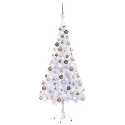 vidaXL Artificial Pre-lit Christmas Tree with Ball Set 70.9" 620 Branches